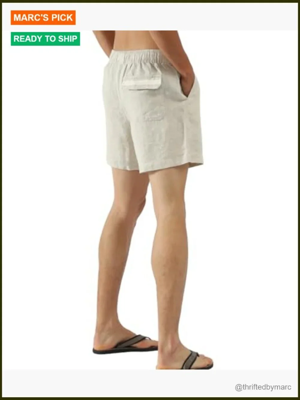 Men's 100% Linen Shorts 5.5